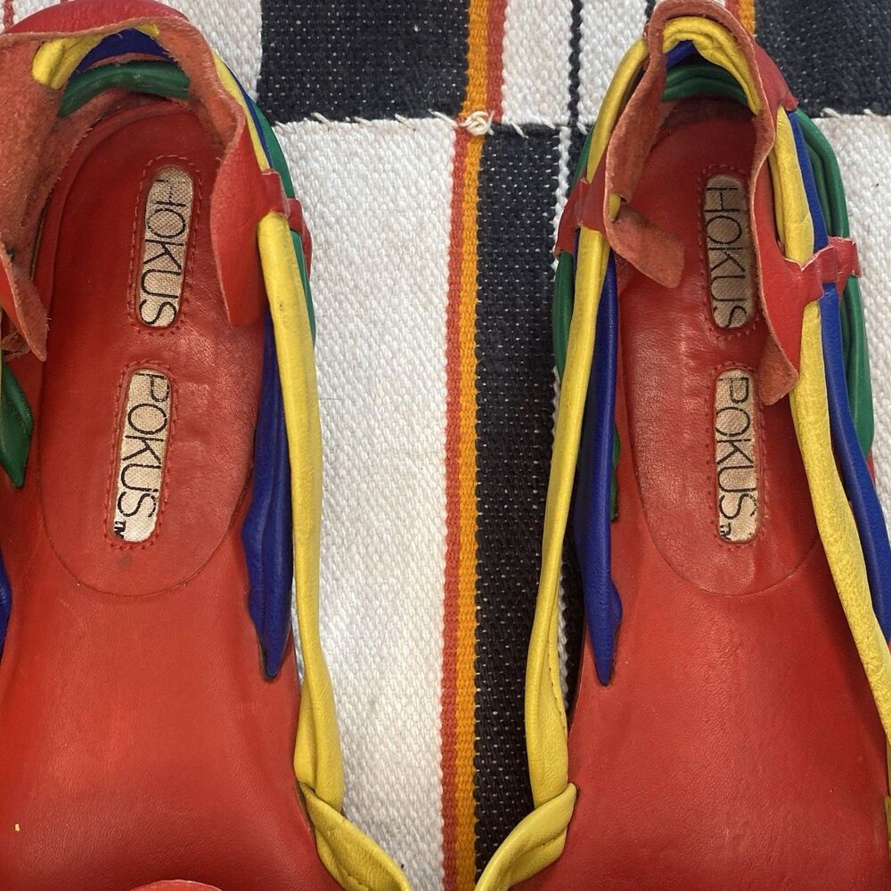 Vintage Hokus Pokus Leather Slip On Sandals. Rare. Size 8 M. Made In Brazil. - Picture 8 of 8